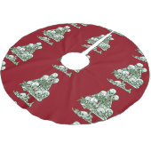 Jupon De Sapin En Polyester Brossé crâne moche sapin de noël squelette gothique (Angle)