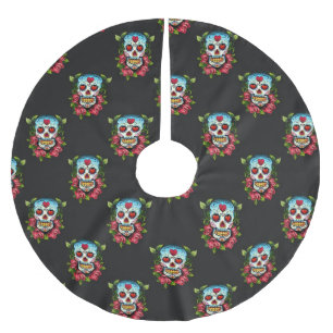 Jupon De Sapin En Polyester Brossé Crânes de sucre