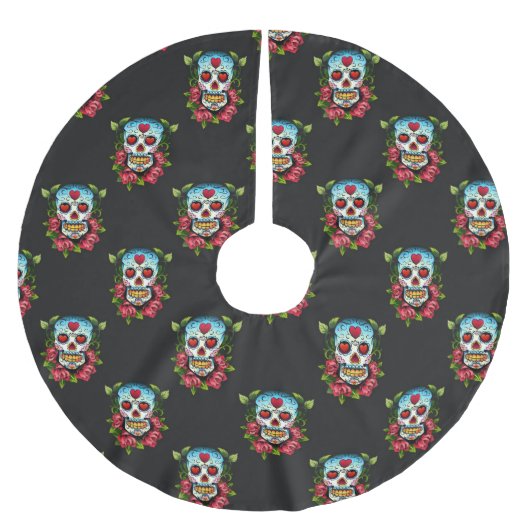 Jupon De Sapin En Polyester Brossé Crânes de sucre (Devant)