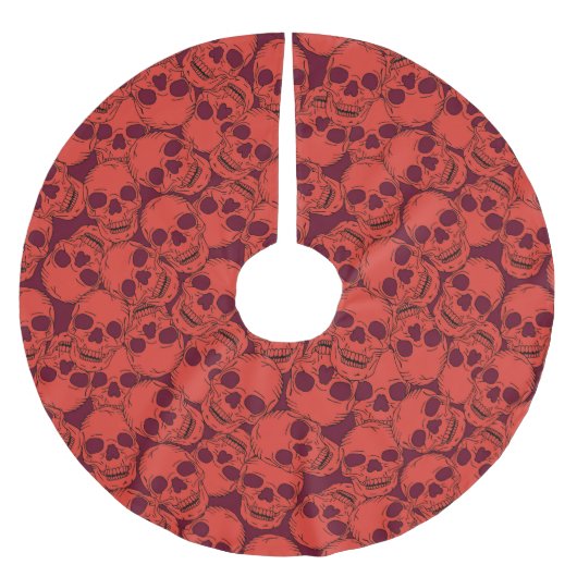 Jupon De Sapin En Polyester Brossé Crânes rouges gothiques à motifs (Devant)