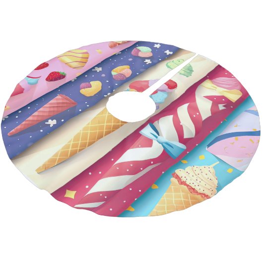 Jupon De Sapin En Polyester Brossé Crème glacée (Angle)