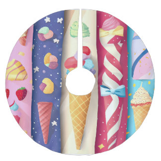 Jupon De Sapin En Polyester Brossé Crème glacée