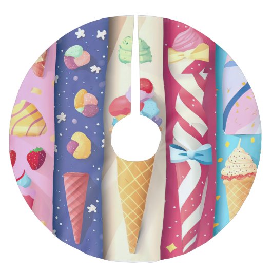 Jupon De Sapin En Polyester Brossé Crème glacée (Devant)
