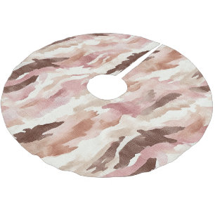 Jupon De Sapin En Polyester Brossé Crème rose Chocolat Brown Noël Abstrait
