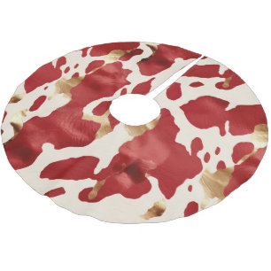Jupon De Sapin En Polyester Brossé Crème Rouge Or Occidental Cowhide Howdy