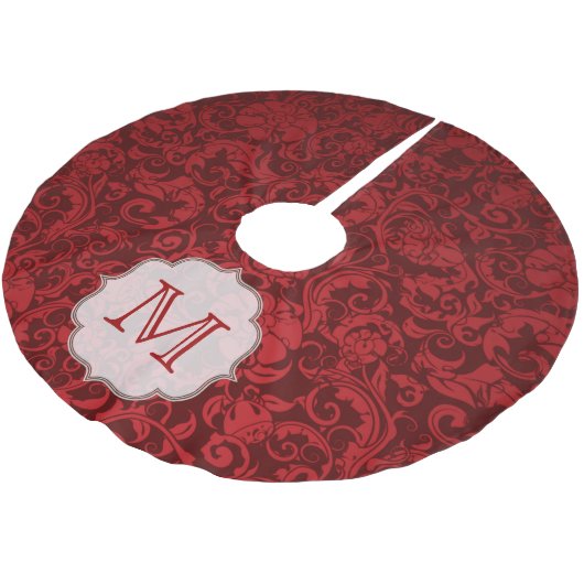 Jupon De Sapin En Polyester Brossé Crimson Red Damask Lac Monogram Première jupe d'ar (Angle)
