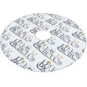 Jupon De Sapin En Polyester Brossé Croire en Noël (Angle)