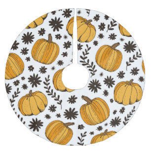 Jupon De Sapin En Polyester Brossé Croquis citrouilles : motif sans couture dessiné à