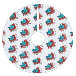 Jupon De Sapin En Polyester Brossé Crowntail betta fish dessin animé