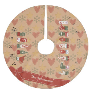 Jupon De Sapin En Polyester Brossé Custom Cozy ASL Joyeux Noël