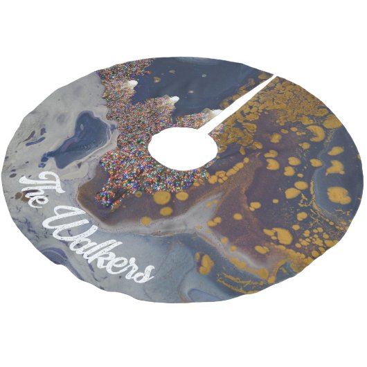 Jupon De Sapin En Polyester Brossé Custom Tree Skirt, Brushed Polyester (Angle)