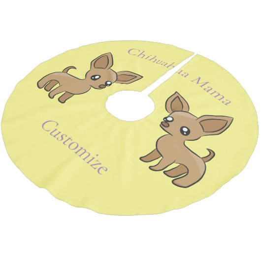 Jupon De Sapin En Polyester Brossé Cute Chihuahua Mama Art Thunder_Cove (Angle)