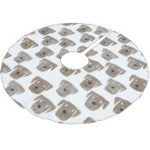 Jupon De Sapin En Polyester Brossé Cute chocolat Labrador Retriever Chien Aquarelle (Angle)