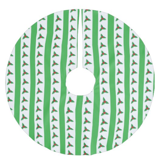 Jupon De Sapin En Polyester Brossé Cute Christmas Holly Berry Pattern (Devant)