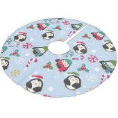 Jupon De Sapin En Polyester Brossé Cute Christmas Penguin (Angle)