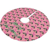 Jupon De Sapin En Polyester Brossé Cute Mermaid à queue rose Thunder_Cove (Angle)