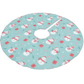 Jupon De Sapin En Polyester Brossé Cute Motif Snowman (Angle)