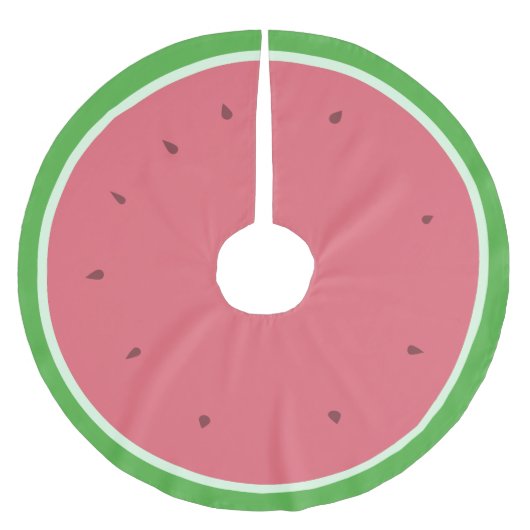 Jupon De Sapin En Polyester Brossé Cute pastèque rose et vert Noël (Devant)