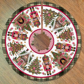 Jupon De Sapin En Polyester Brossé Cute pink green nutcracker christmas printed