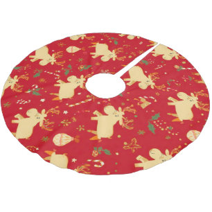 Jupon De Sapin En Polyester Brossé Cute Simple joyeux Noël caricature patte de rennes