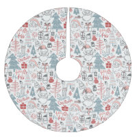 Cute Whimsical Père Noël sapin de Noël Motif rose