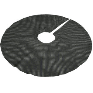Jupon De Sapin En Polyester Brossé Cyprès vert sur pois noir