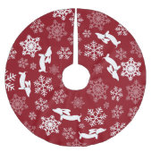Jupon De Sapin En Polyester Brossé Dachshund Arbre de Noël Jupe Wiener Chien vacances (Devant)