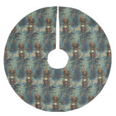 Jupon De Sapin En Polyester Brossé Dachshund Chien équitation moto Noël (Devant)