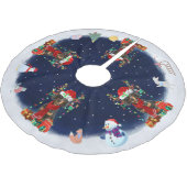 Jupon De Sapin En Polyester Brossé Dachshund Chien Laissez neiger (Angle)