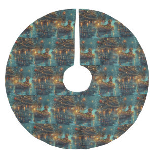 Jupon De Sapin En Polyester Brossé Dachshund Noël Festive Voyage