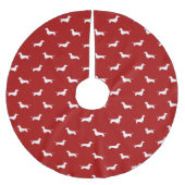 Jupon De Sapin En Polyester Brossé Dachshund Silhouettes Motif Noël (Devant)