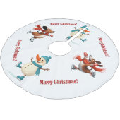 Jupon De Sapin En Polyester Brossé  Dachshund Snowman Christmas Tree Skirt (Angle)