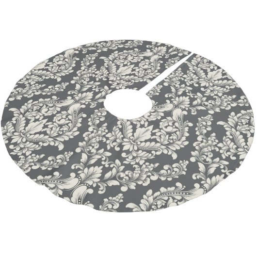 Jupon De Sapin En Polyester Brossé Damas noir/blanc (Angle)