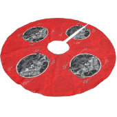 Jupon De Sapin En Polyester Brossé damas rouge de noël funeste krampus (Angle)