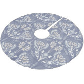 Jupon De Sapin En Polyester Brossé damassé bleu français, chic et ringard. (Angle)