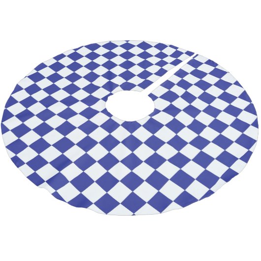 Jupon De Sapin En Polyester Brossé Damier bleu et blanc (Angle)