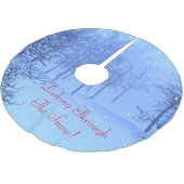 Jupon De Sapin En Polyester Brossé Dashing Through the Snow! sur un (Angle)
