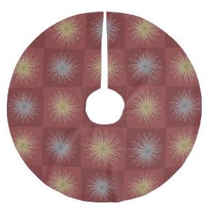 Jupon De Sapin En Polyester Brossé Débuts de Noël du Moyen-siècle rétro Rouge