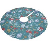 Jupon De Sapin En Polyester Brossé Décor de Noël Classique Chinoiserie (Angle)