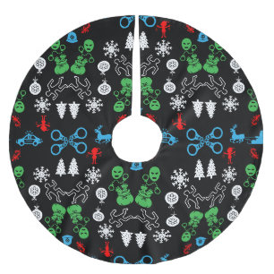 Jupon De Sapin En Polyester Brossé Décor de Noël de la police