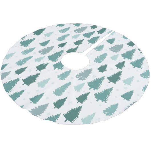 Jupon De Sapin En Polyester Brossé Décor Motif Pine Trees (Angle)
