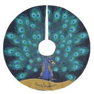 Jupon De Sapin En Polyester Brossé Décoration de la jupe de Noël PEACOCK