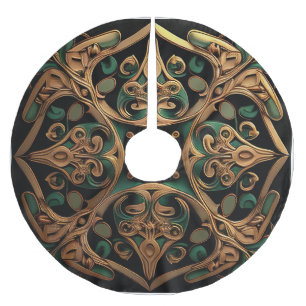 Jupon De Sapin En Polyester Brossé Décoration Motif en bronze vert