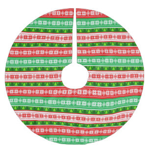 JUPON DE SAPIN EN POLYESTER BROSSÉ DÉCORATIONS DE NOËL DESIGN ROUGE BLANC VERT