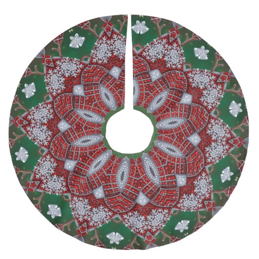 Jupon De Sapin En Polyester Brossé Decorative Christmas Tree Skirt (Devant)