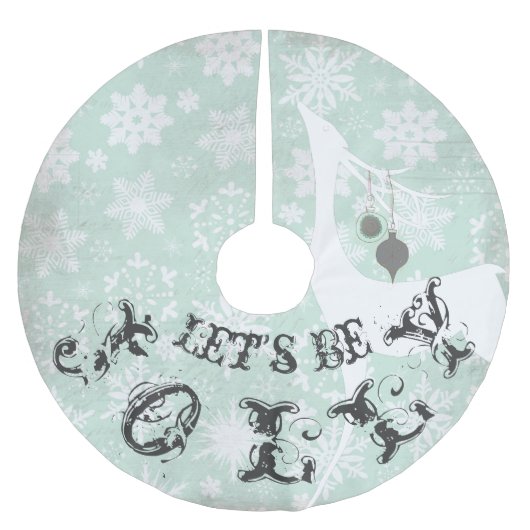 Jupon De Sapin En Polyester Brossé Deer Let's Be Jolly Holiday Tree Jupe (Devant)