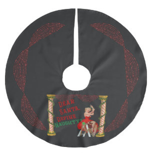 Jupon De Sapin En Polyester Brossé Définir Naughty Vintage Pin-Up Girl Christmas Brus