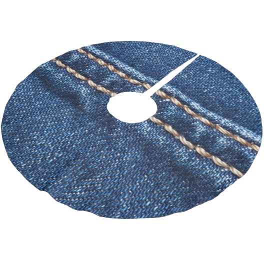 Jupon De Sapin En Polyester Brossé Dénim piqué : texture du jean closeup. (Angle)