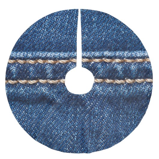 Jupon De Sapin En Polyester Brossé Dénim piqué : texture du jean closeup. (Devant)