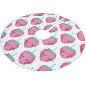 Jupon De Sapin En Polyester Brossé Des fraises endormies, mignonnes motifs. (Angle)